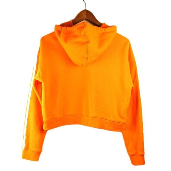 Adidas ORIGINALS 3-Stripes Adicolor Short Pullover Hoodie in Orange - Size Small - Picture 7 of 11